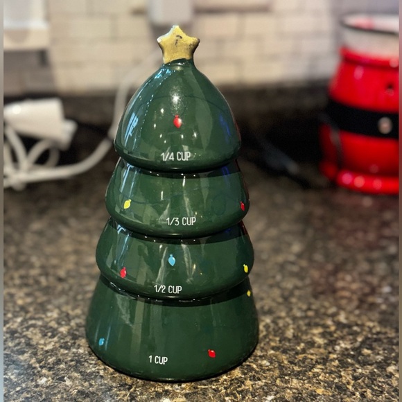 Holiday Tree Measuring Cups Set - Green - Picture 1 of 4
